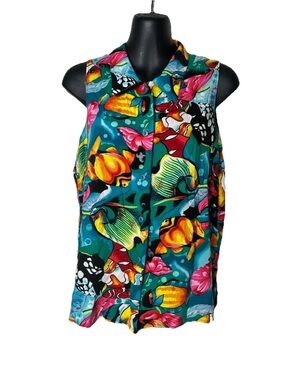 Vintage 90's New Departures Summer Top Small Made in Canada Cruise Wear